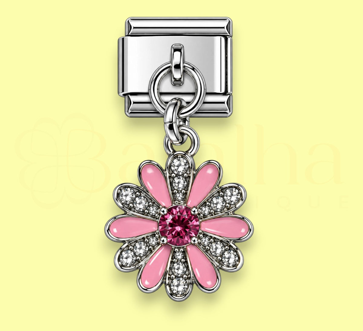 Pink Daisy Dangle Charm