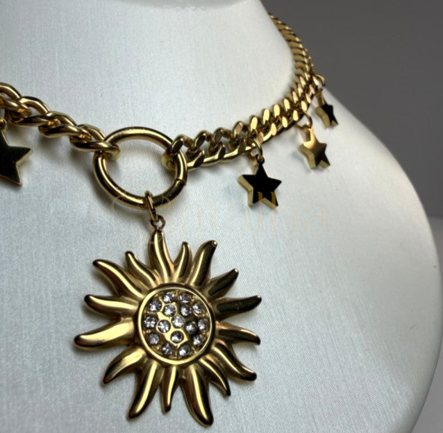 Gold Sunburst Necklace