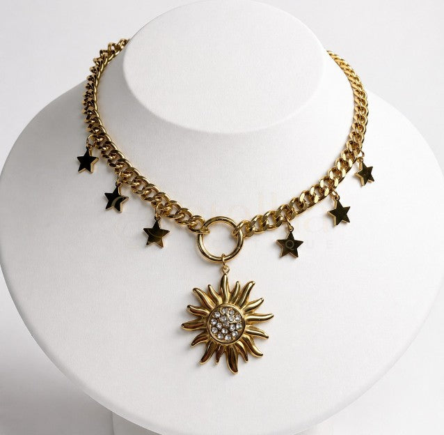 Gold Sunburst Necklace