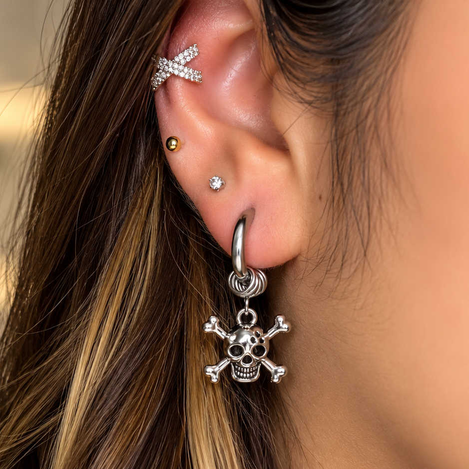 Skull Hoop Earrings