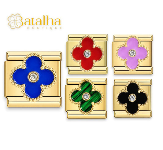 Gold Diamond Clover Charm