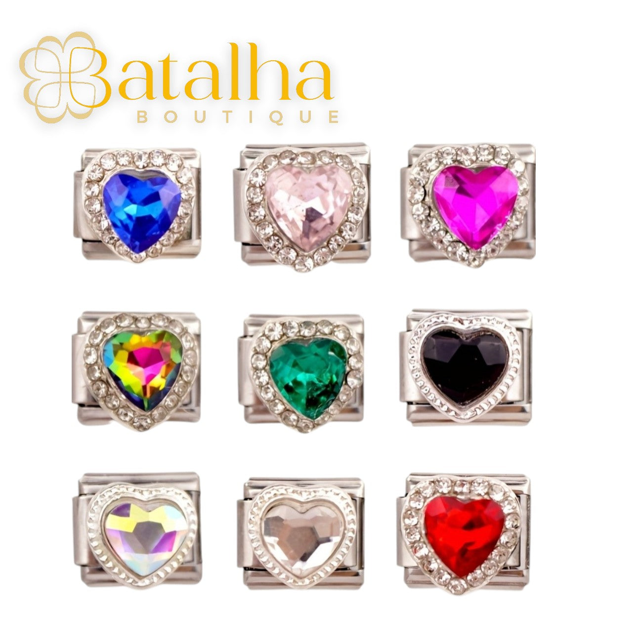 Crystal Heart Charms