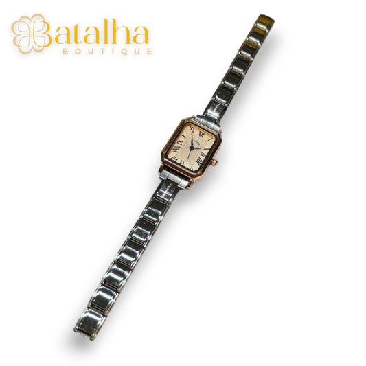 Silver Rose Italian Watch