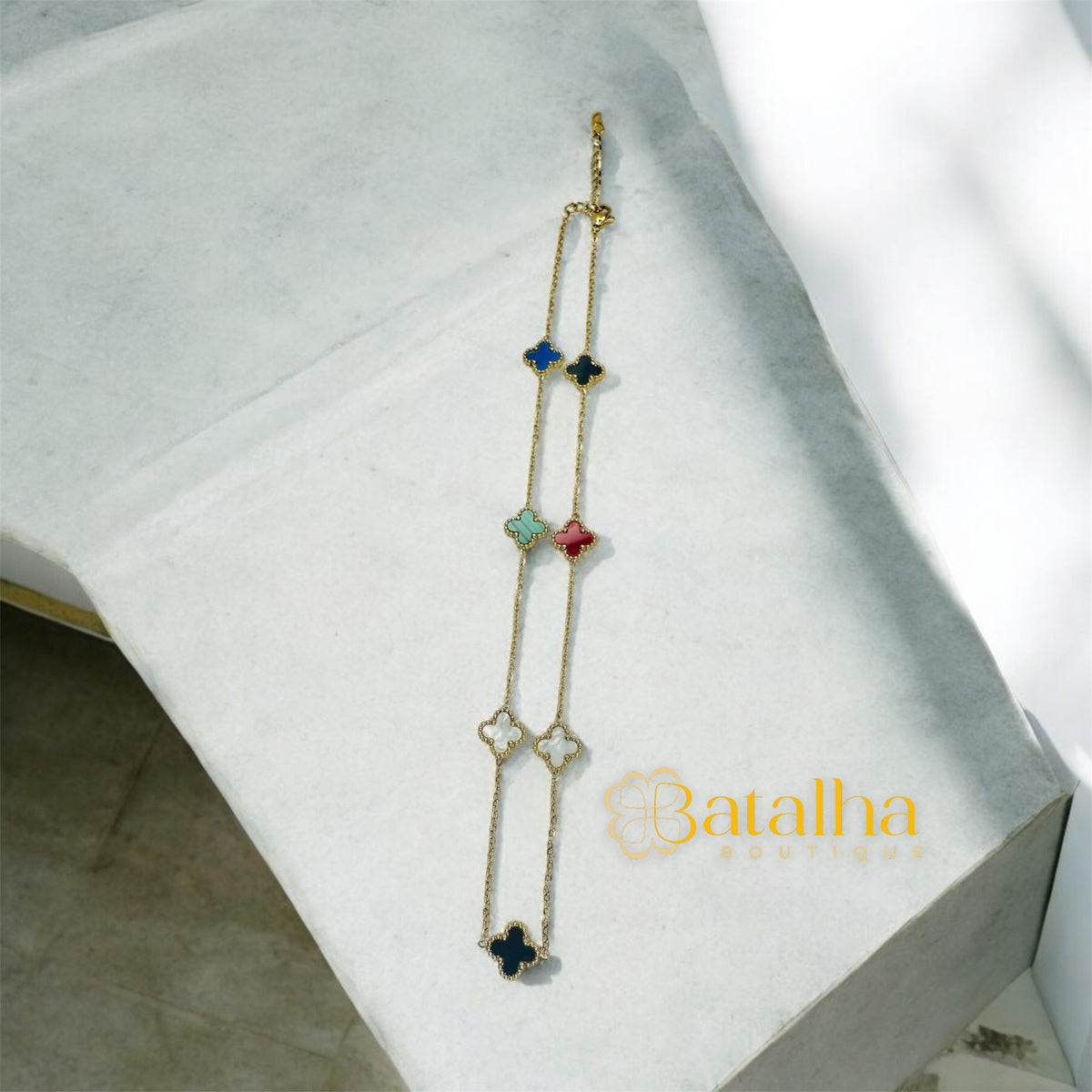 Mini Multicolor Clover Necklace