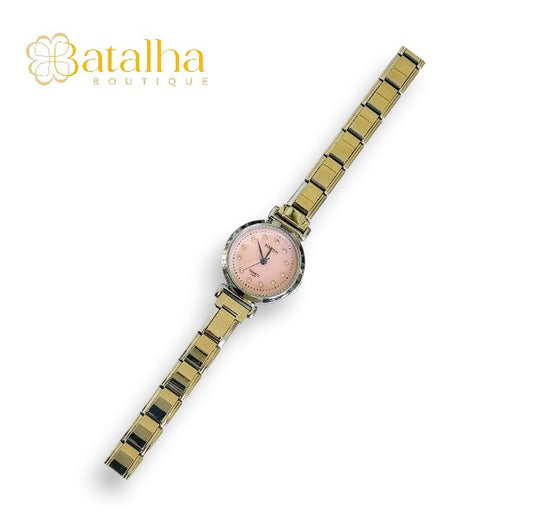 Silver Pink Italian Watch