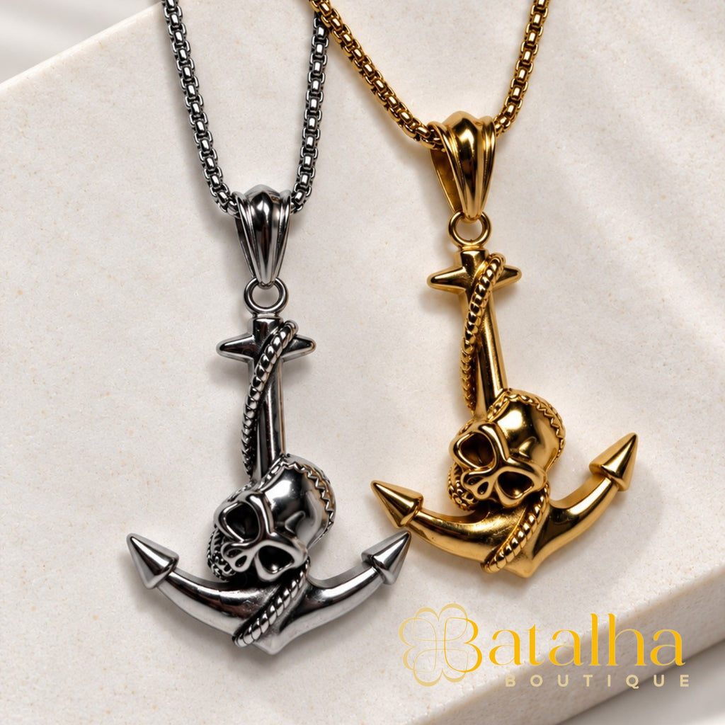 Anchor Skull Necklace