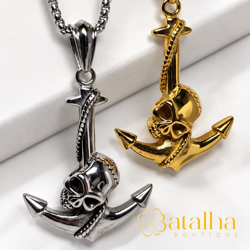 Anchor Skull Necklace